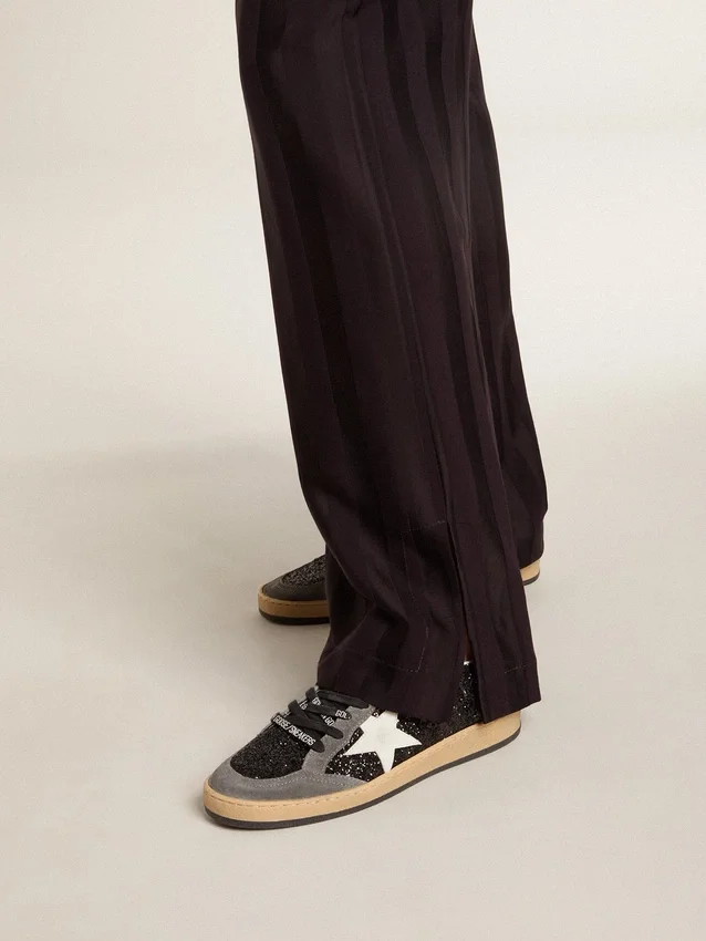 Ball Star da donna in glitter con stella in pelle e linguetta sul tallone in pelle metallizzata