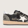 Ball Star da donna in glitter con stella in pelle e linguetta sul tallone in pelle metallizzata