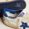 Ball Star da donna in nappa bianca con stella e linguetta sul tallone in pelle metallizzata blu brillante