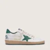 Ball Star da donna in nappa bianca con stella e linguetta sul tallone in pelle verde