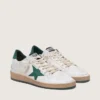 Ball Star da donna in nappa bianca con stella e linguetta sul tallone in pelle verde