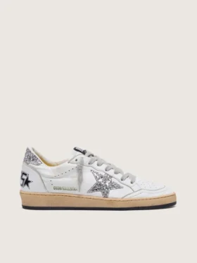 Ball Star da donna in nappa con stella glitterata argento e linguetta sul tallone
