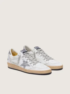 Ball Star da donna in nappa con stella glitterata argento e linguetta sul tallone