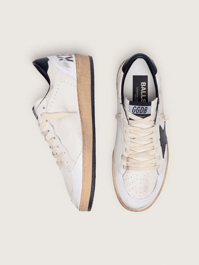 Ball Star da donna in nappa con stella nera e linguetta sul tallone nera