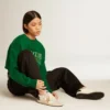 Ball Star da donna in nappa e pelle scamosciata con stella glitterata e linguetta sul tacco nera