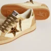 Ball Star da donna in nappa e pelle scamosciata con stella in pelle di pony e linguetta metallica sul tallone