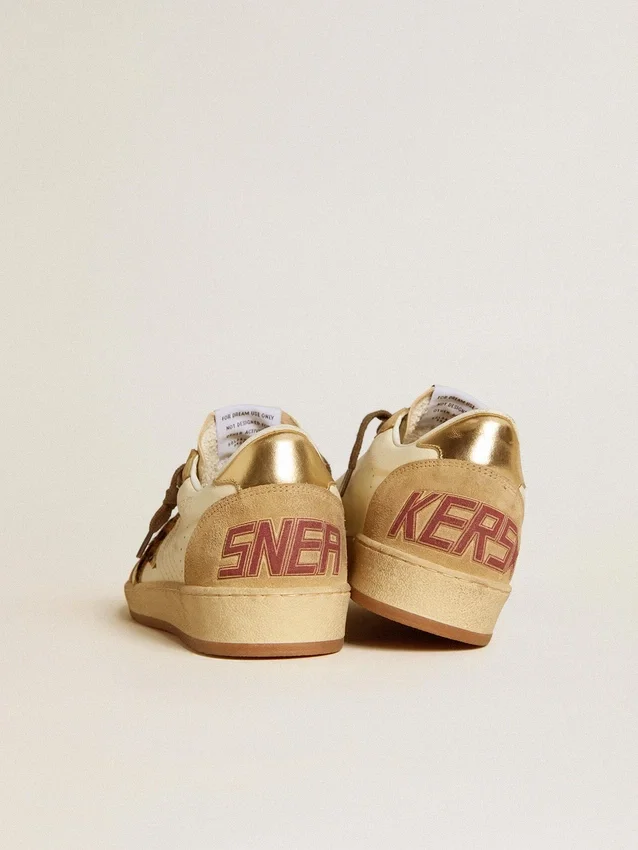 Ball Star da donna in nappa e pelle scamosciata con stella in pelle di pony e linguetta metallica sul tallone
