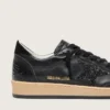 Ball Star da donna in nappa nera con stella glitterata nera e linguetta sul tallone in pelle scamosciata