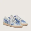 Ball Star da donna in nylon blu denim con inserti in pelle scamosciata grigio chiaro e stella in pelle argento metallizzato