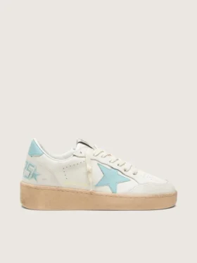 Ball Star da donna in pelle bianca con stella azzurra