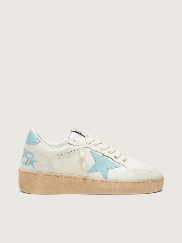 Ball Star da donna in pelle bianca con stella azzurra
