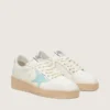 Ball Star da donna in pelle bianca con stella azzurra
