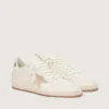 Ball Star da donna in pelle bianca con stella di cristallo e linguetta metallica sul tallone