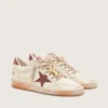 Ball Star da donna in pelle bianca con stella e linguetta sul tallone in pelle color ruggine