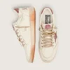 Ball Star da donna in pelle bianca con stella e linguetta sul tallone in pelle color ruggine