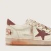 Ball Star da donna in pelle bianca con stella e linguetta sul tallone in pelle color ruggine