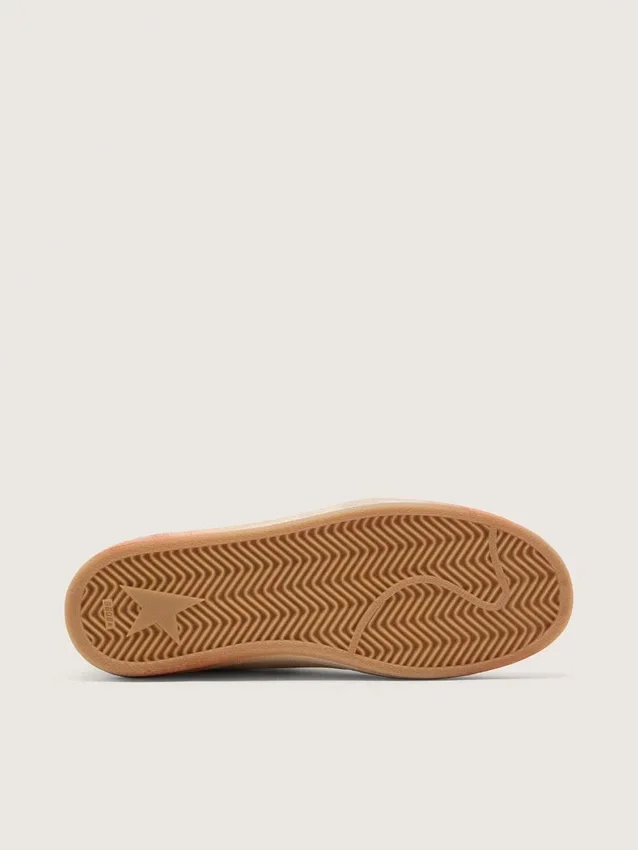 Ball Star da donna in pelle bianca con stella e linguetta sul tallone in pelle color ruggine