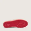 Ball Star da donna in pelle bianca con stella rossa e linguetta sul tallone