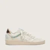 Ball Star da donna in pelle color crema con stella tono su tono e perline