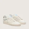 Ball Star da donna in pelle color crema con stella tono su tono e perline