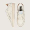 Ball Star da donna in pelle color crema con stella tono su tono e perline