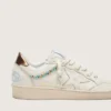 Ball Star da donna in pelle color crema con stella tono su tono e perline