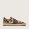 Ball Star da donna in pelle di pony con stampa leopardata, stella in pelle nera e linguetta sul tallone