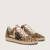 Ball Star da donna in pelle di pony con stampa leopardata, stella in pelle nera e linguetta sul tallone