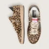 Ball Star da donna in pelle di pony con stampa leopardata, stella in pelle nera e linguetta sul tallone