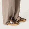 Ball Star da donna in pelle di pony con stampa leopardata, stella in pelle platino e linguetta sul tallone in pelle bianca