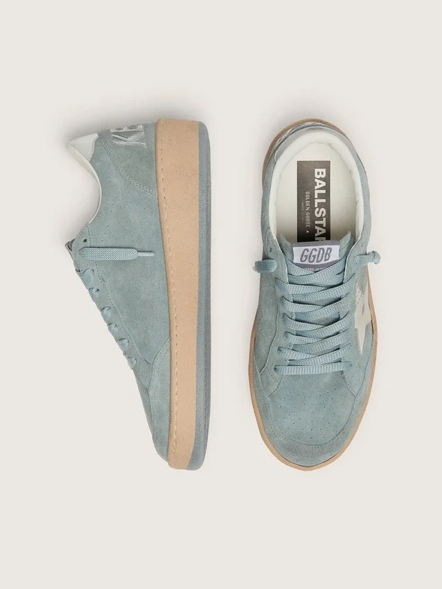 Ball Star da donna in pelle scamosciata azzurra con stella bianca