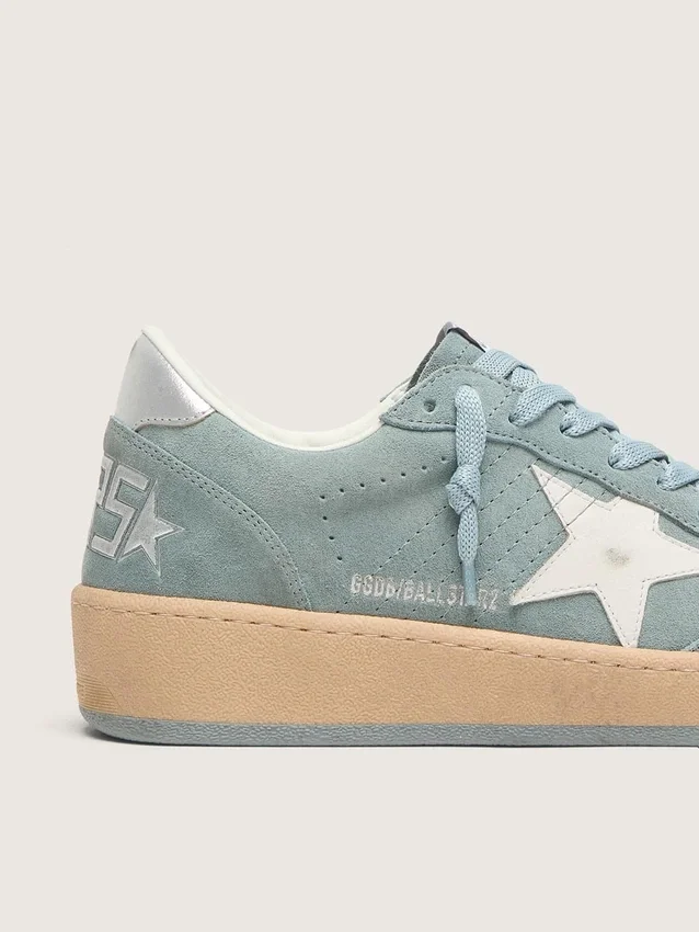 Ball Star da donna in pelle scamosciata azzurra con stella bianca