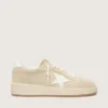 Ball Star da donna in pelle scamosciata beige con stella e linguetta sul tallone in pelle bianca