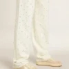 Ball Star da donna in pelle scamosciata beige con stella e linguetta sul tallone in pelle bianca