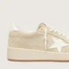 Ball Star da donna in pelle scamosciata beige con stella e linguetta sul tallone in pelle bianca