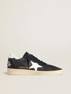 Ball Star da donna in pelle scamosciata blu scuro con stella e linguetta sul tallone in pelle