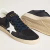 Ball Star da donna in pelle scamosciata blu scuro con stella e linguetta sul tallone in pelle