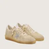 Ball Star da donna in pelle scamosciata color perla con stella glitterata argento