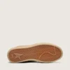 Ball Star da donna in pelle scamosciata color tabacco con stella in pelle bianca e inserti in velluto color cognac