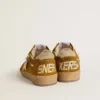Ball Star da donna in pelle scamosciata con stella in pelle beige e linguetta sul tallone in pelle di pony