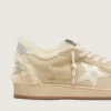 Ball Star da donna in pelle scamosciata e montone con stella in vernice bianca