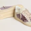 Ball Star da donna in pelle scamosciata lilla con stella in pelle bordeaux e linguetta sul tallone in pelle scamosciata lilla