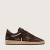 Ball Star da donna in pelle scamosciata marrone con stella e linguetta sul tallone in pelle marrone