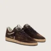 Ball Star da donna in pelle scamosciata marrone con stella e linguetta sul tallone in pelle marrone