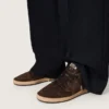 Ball Star da donna in pelle scamosciata marrone con stella e linguetta sul tallone in pelle marrone