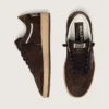 Ball Star da donna in pelle scamosciata marrone con stella e linguetta sul tallone in pelle marrone