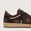 Ball Star da donna in pelle scamosciata marrone con stella e linguetta sul tallone in pelle marrone