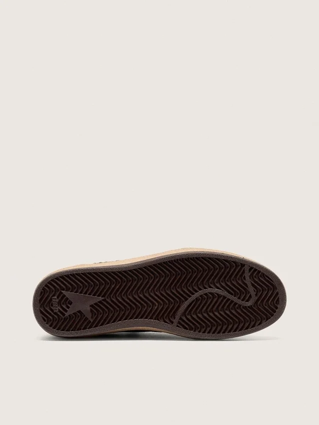 Ball Star da donna in pelle scamosciata marrone con stella e linguetta sul tallone in pelle marrone