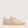 Ball Star da donna in pelle scamosciata rosa cipria con stella dorata metallizzata