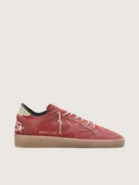Ball Star da donna in pelle scamosciata rosso ruggine con stella tono su tono